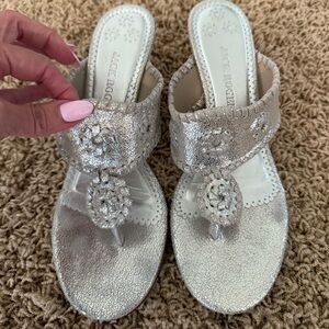 Jack Rogers Metallic Silver Women's Sandals